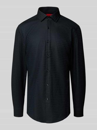 HUGO BOSS Slim Fit Business-Hemd mit Knopfleiste Modell Kenno in Black, Gr&ouml;&szlig;e 38