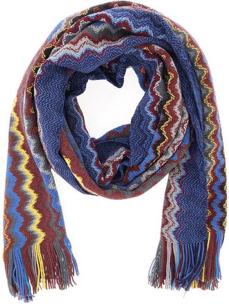 Missoni Mens Scarf Tech Fabric Brown Acrylic Scarfs