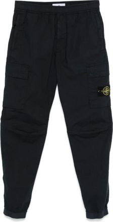 Stone Island Broeken, Heren, Blauw, W40, Katoen, Regular Tapered Cargo Broek