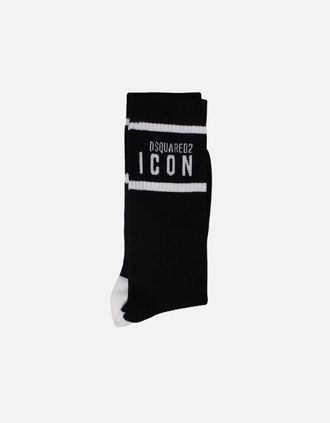 Dsquared2 Mens Cotton Black Socks - Size: 16/14.5/8/15/8.5/15.5/9/13/13.5/14/6.5/7/7.5/11.5/5/12/5.5/12.5/6/3.5/3/10.5/4/11/4.5/2.5/9.5/10/One size