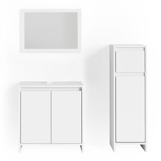 Vicco Conjunto De Muebles De Ba&ntilde;o Emma, Blanco, 3 Piezas, Con Mueble Alto