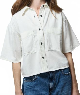 ASKK NY Short Sleeve Combo Top In White