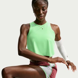 Nike Womens AeroSwift Dri-FIT ADV Cropped Running Tank Top in Green | FN2713-336