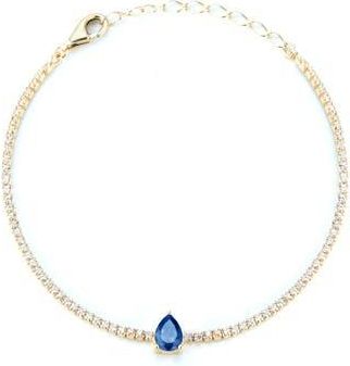 Sphera Milano 14K Gold Plated Sterling Silver Cubic Zirconia Tennis Bracelet in Gold/blue at Nordstrom Rack