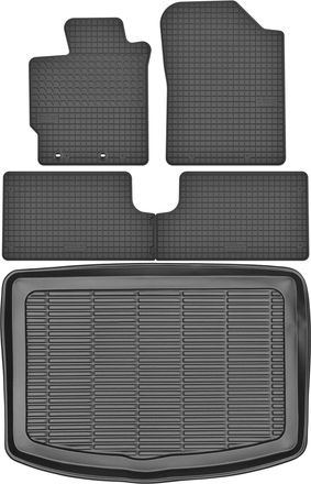 OEM Juego De Alfombrillas De Goma Para Coche Y Maletero Para Toyota Yaris Iii Hatchback (2012-2019)