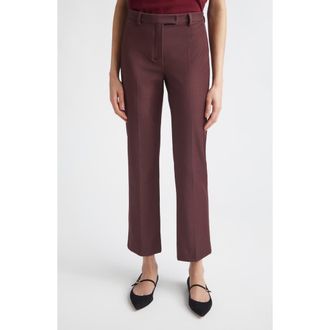 Max Mara Umanita Stretch Twill Ankle Pants in Bordeaux at Nordstrom, Size 16
