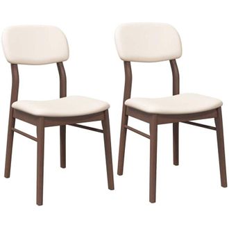 vidaXL Vidaxl - Sillas De Comedor Con Cojines 2 Uds Madera Maciza Marr&oacute;n Caucho