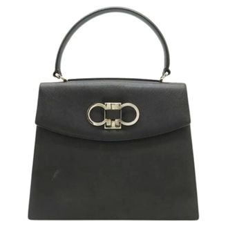 Ferragamo Pre-owned Gancini Handtas - Dames - Pre-owned - Zwart - Maat: ONE Size Leer