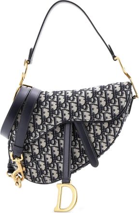 Dior Saddle Handbag with Strap Oblique Canvas Medium shoulder bag - Blauw