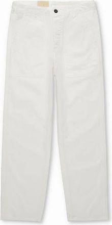 Fortela Newfatigue Herringbone Cotton Fatigue Trousers in White at Nordstrom, Size 35 Eu