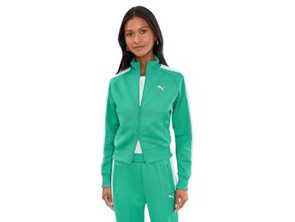 Puma T7 Always On Short Track Jacket Womens Coat Vibrant Green : MD, Cotton/Polyester
