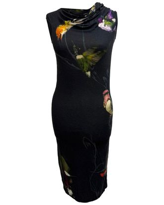Alexander McQueen Alexander Mcqueen Hummingbird Print Midi Dress, Size It 38 (Authentic Pre- Loved)