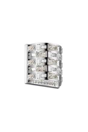 Netlighting Lola 2 Light Wall Lamp Chrome Crystal in Grey
