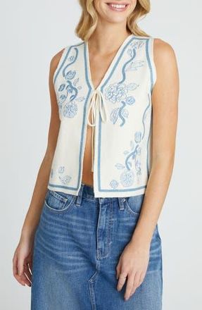Free People Ravishing Roses Sweater Vest in Cream at Nordstrom Rack, Size X-Small