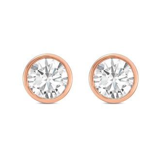 Diana M. Jewels 14KT ROSE GOLD LAB GROWN ROUND STUDS IN A BEZEL SETTING WEIGHING 12.00 CTS TW