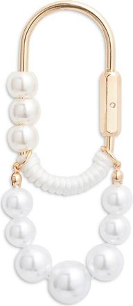 Chelsea28 Beaded Faux Pearl Carabiner Bag Charm in White Multi- Gold at Nordstrom