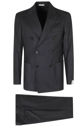 Breras Milano Anthracite Vital Barberis Double-Breasted Wool Suit
