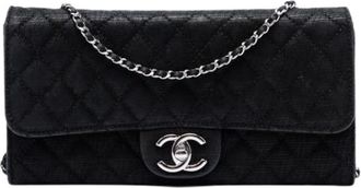 Chanel Pre-owned Flap Crossbody Bag - Dames - Vintage Schoudertas - Zwart - ONE Size - Polyester - Vintage