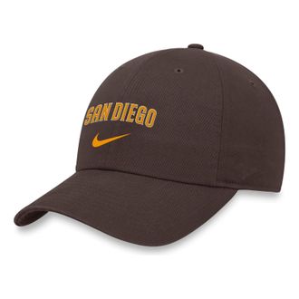 Nike Heritage 86 Wordmark Swoosh MLB San Diego Padres Adjustable Caps Brown NK1220QPYP-WM0