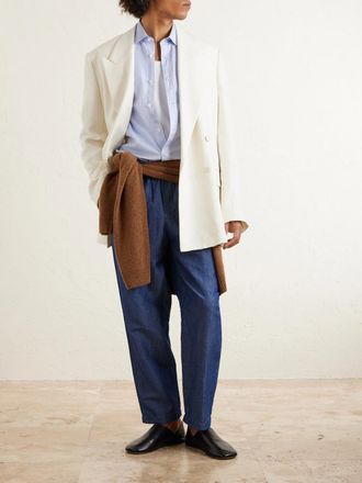 Barena Tapered Linen and Cotton-Blend Trousers