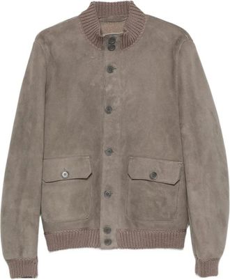 Salvatore Santoro Su&egrave;de Bomberjack - Heren - Leren en Su&egrave;de Jassen - Grijs - 2XL - Su&egrave;de - Jassen