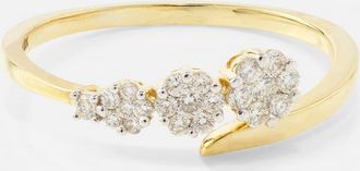 Stone and Strand Burst Galaxy 10kt yellow gold ring with diamonds