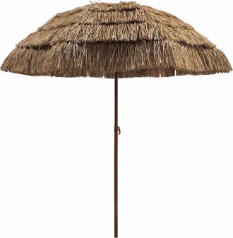 Oviala Sombrilla recta inclinable redonda D1,95 m