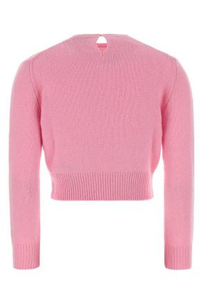 Jil Sander Womens Pink Wool Blend Sweater Neon Rose Exterior: Virgin Nylon Maglieria
