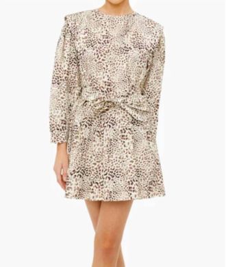 Sea New York Calla Cheetah Long Sleeve Belted Tunic Dress In Day