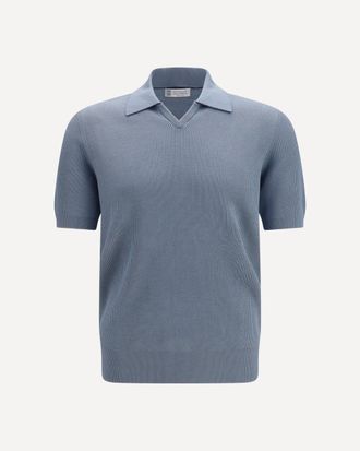 Brunello Cucinelli Cotton ribbed Polo Male 56