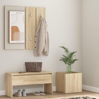 vidaXL Juego De Muebles De Recibidor Madera Contrachapada Roble Sonoma Vidaxl