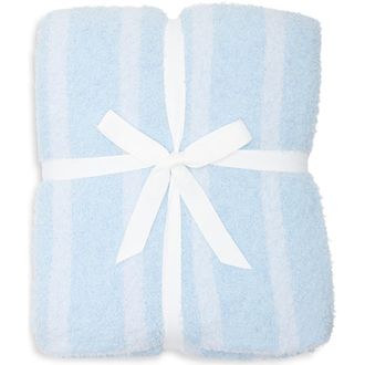 Nordstrom Rack Vertical Stripe Butter Knit Throw in Blue Vintage Multi at Nordstrom Rack