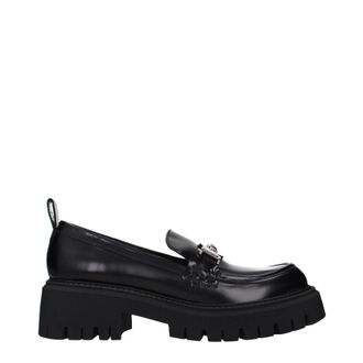 Versace Damens Schwarze Leder-Loafer