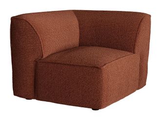 Vente-Unique Poltrona Angolare In Tessuto Ciniglia Terracotta - Camilio Di Maison C&eacute;phy