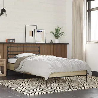vidaXL Estructura Cama Madera Ingenier&iacute;a Metal Roble Sonoma 100x200 Cm Vidaxl