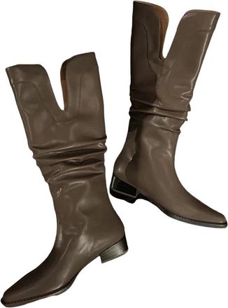 Generic Womens Metallic Over The Knee Boots Pointed Toe Platform Party Boots