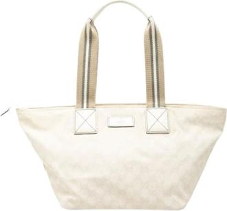 Gucci Pre-owned Canvas Tote Bag - Dames - Vintage Shopper - Beige - ONE Size - Nylon - Vintage