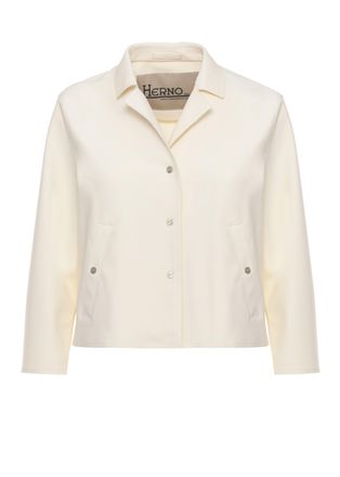 Herno Ivory Jacket With Logoed Jacket