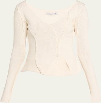 Aisling Camps Eddy V-Neck Exposed Seam Sweater