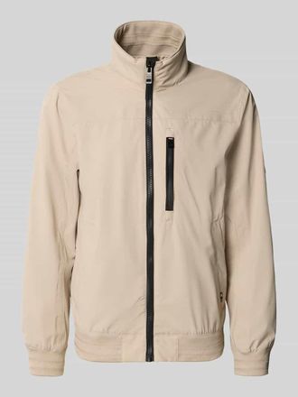 Tom Tailor Comfort Fit Blouson mit geripptem Rumpfabschluss in Beige, Gr&ouml;&szlig;e XXXL