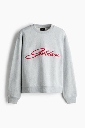 H&M Loose Fit Sweatshirt in Light Grey Marl/golden at Nordstrom, Size Xxx-Large