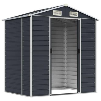 Berkfield Home Garden Shed Anthracite 191x130x198 cm Galvanised Steel in Charcoal | Size: 191 x 130 x 198 cm