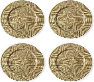 American Atelier Suzani Plated Set Of 4 Charger Plates