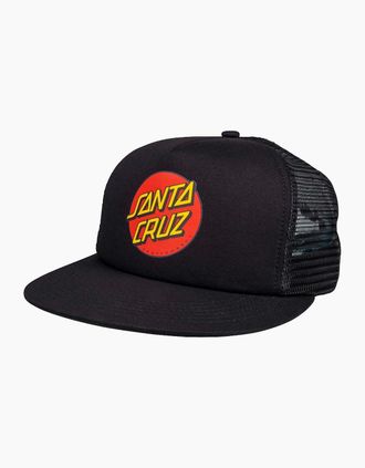 Santa Cruz Mens Santa Cruz Mens Classic Dot Meshback Trucker Cap - Black - Size: ONE size