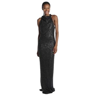 Rebecca Vallance Nixie Halter Gown - female - Rebecca Vallance - Gowns - Black - XS - Dresses