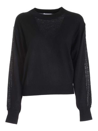 See By Chloé Embroidered insert sweater in black