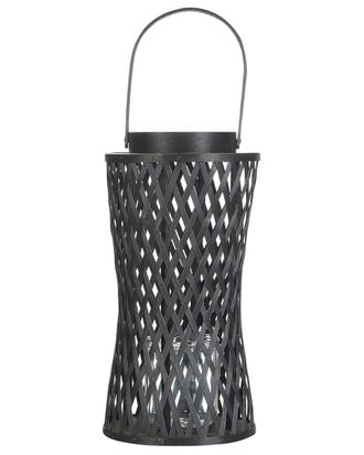Beliani Linterna 38 cm bamb&uacute; negro