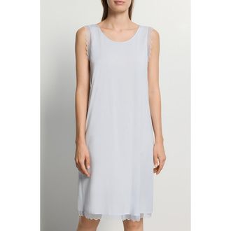 Hanro Inaya Scallop Tank Dress in Watery Blue at Nordstrom, Size X-Small