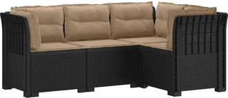 vidaXL Sof&aacute; De Jard&iacute;n Para 4 Personas Con Cojines Estilo Rattan Pp Vidaxl