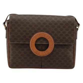 Celine Pre-owned Cross Body Bags, female, Brown, Size: ONE SIZE Pre-owned Vintage Macadam Circle Logo Shoulder Bag